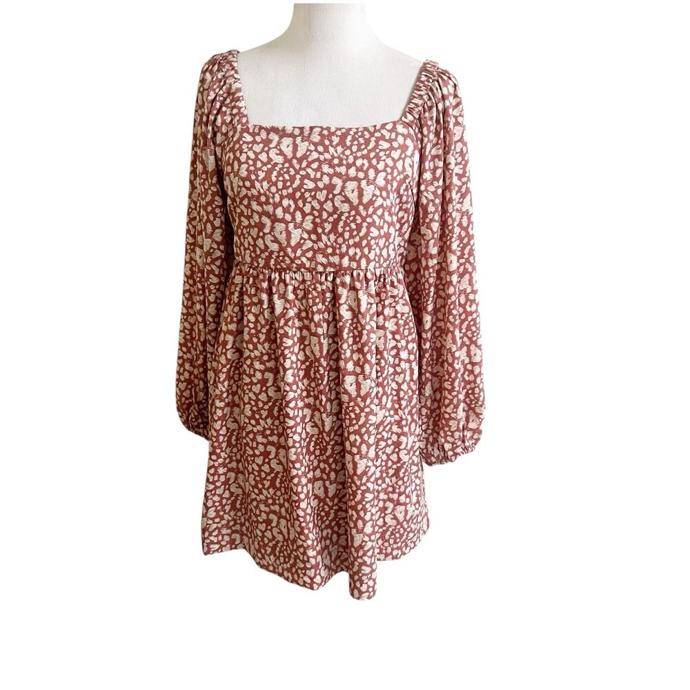 Very J Tell It Like It Is Mini Dress Square Neck Color Rose Size Medium Boutique